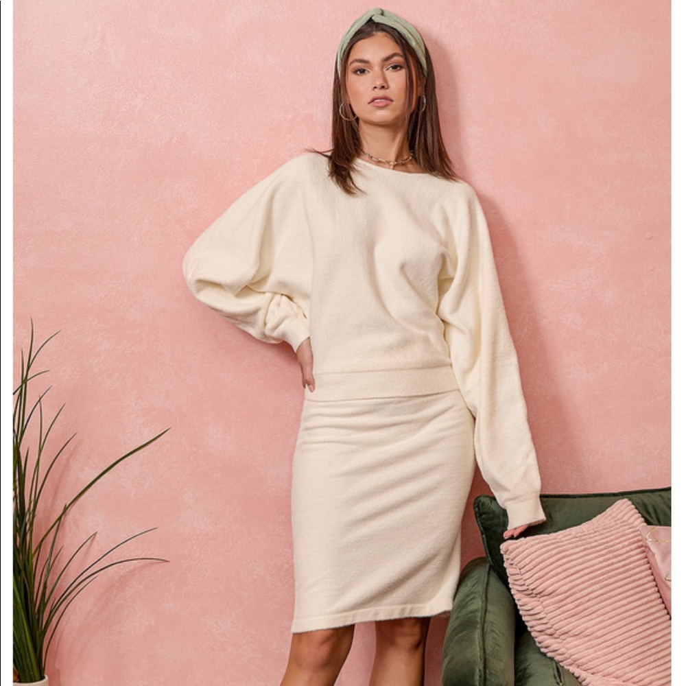 Lulus Met my Match Ivory Long Sleeve Two Piece